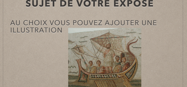 Réaliser un exposé avec un diaporama Réaliser un exposé avec un diaporama